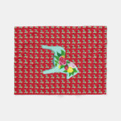 Rose Pferde Fleecedecke (Vorderseite (Horizontal))