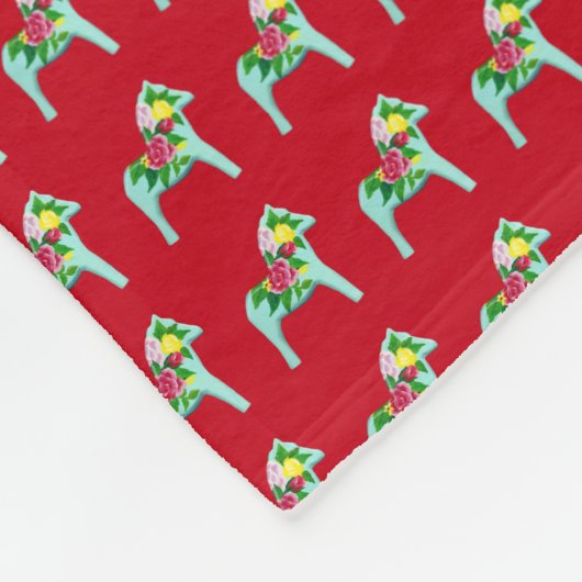 Rose Pferde Fleecedecke (Ecke)