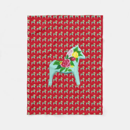 Rose Pferde Fleecedecke (Vorderseite)