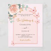 Rose Pfirsich Blumengarten Hochzeitsfeier (Vorderseite)