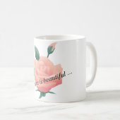 Rose (Pfirsich) - Schöne Natur Kaffeetasse (VorderseiteRechts)
