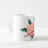 Rose (Pfirsich) - Schöne Natur Kaffeetasse (Vorderseite Links)