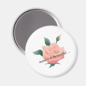 Rose (Pfirsich) - Schöne Natur Magnet (Vorderseite/Rückseite)