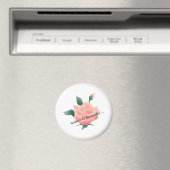 Rose (Pfirsich) - Schöne Natur Magnet (In Situ (Geschirrspüler))
