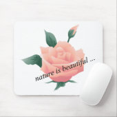 Rose (Pfirsich) - Schöne Natur Mousepad (Mit Mouse)