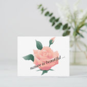 Rose (Pfirsich) - Schöne Natur Postkarte (Stehend Vorderseite)