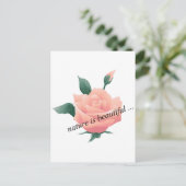 Rose (Pfirsich) - Schöne Natur Postkarte (Stehend Vorderseite)