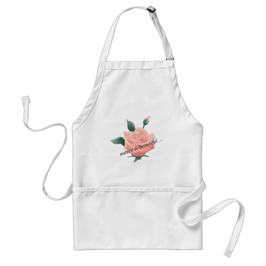 Rose (Pfirsich) - Schöne Natur Schürze (Vorne)