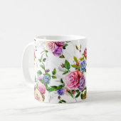 Rose, Pfoten mit Blätter und Kamille mit Maiskolbe Kaffeetasse (Vorderseite Links)