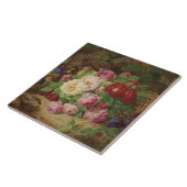 Rose Piece im Waldboden mit Schmetterlingen Fliese (Seite)