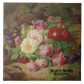 Rose Piece im Waldboden mit Schmetterlingen Fliese (Vorderseite)