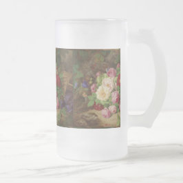 Rose Piece im Waldboden mit Schmetterlingen Mattglas Bierglas