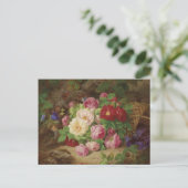 Rose Piece im Waldboden mit Schmetterlingen Postkarte (Stehend Vorderseite)