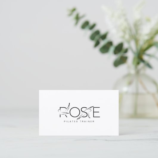 ROSE Pilates Instructor Visitenkarte (Stehend Vorderseite)