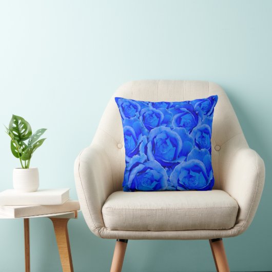 Rose Pillows Blue Rose Kissen Blume Dekoration (Stuhl )