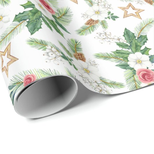 Rose Pinecones Geschenkpapier (Rolleneckpunkt)