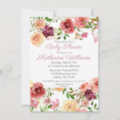 Rose Pink Babydusche Eleganter Park/Garten: Einladung (Vorderseite)