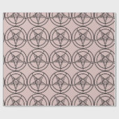 Rose Pink Baphomet Pentagramm Wrapping Paper Geschenkpapier (Flach)