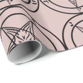 Rose Pink Baphomet Pentagramm Wrapping Paper Geschenkpapier (Rolleneckpunkt)
