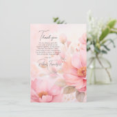 Rose Pink Beileid Beerdigung Danke | FOTO Karte (Stehend Vorderseite)