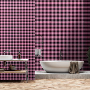 Rose Pink Black One Inch Lumberjack Buffalo Karier Tapete