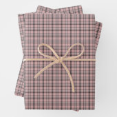 Rose Pink Black Plaid Classic Pattern Geschenkpapier Set (Beispiel)