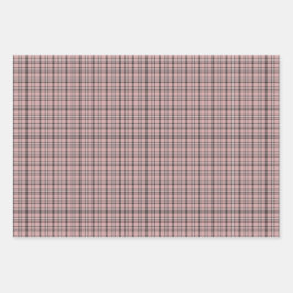 Rose Pink Black Plaid Classic Pattern Geschenkpapier Set