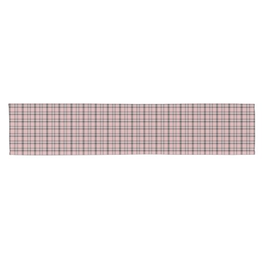Rose Pink Black Plaid Classic Pattern Kurzer Tischläufer (Horizontal)