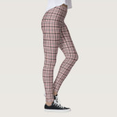 Rose Pink Black Plaid Classic Pattern Leggings (Rechts)