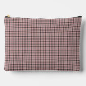 Rose Pink Black Plaid Classic Pattern Retro Zubehörtasche (Vorderseite)