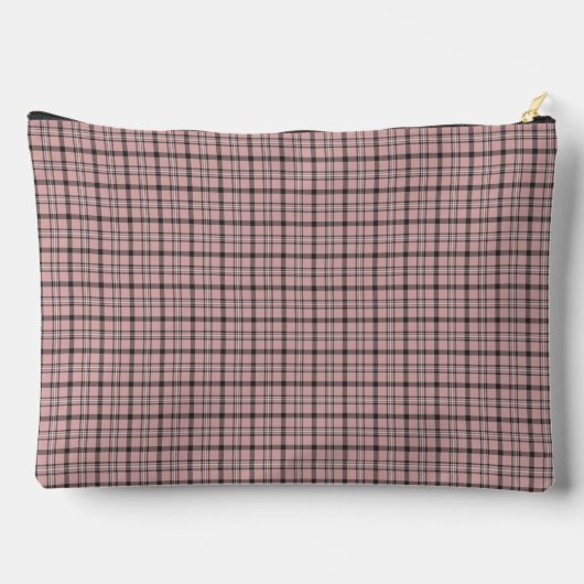 Rose Pink Black Plaid Classic Pattern Retro Zubehörtasche (Rückseite)