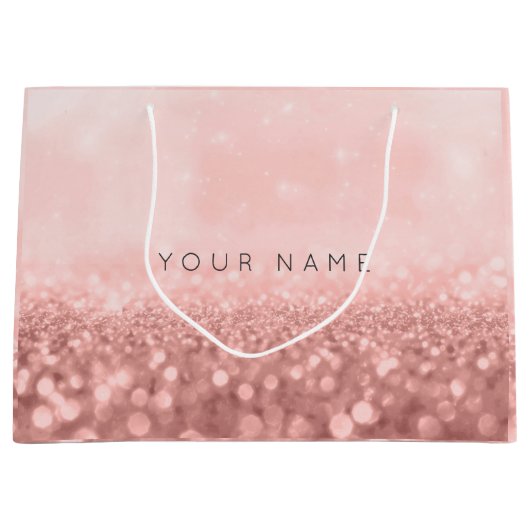Rose Pink Blush Glitzer Hochzeit Bridal Große Geschenktüte (Vorderseite)