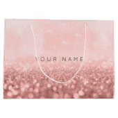 Rose Pink Blush Glitzer Hochzeit Bridal Große Geschenktüte (Rückseite)