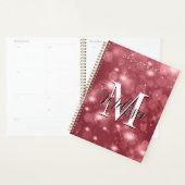 Rose Pink Bokeh Modern Monogram Sparkle Planner Planer (Anzeige)