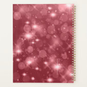 Rose Pink Bokeh Modern Monogram Sparkle Planner Planer (Rückseite)