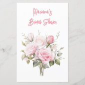 Rose Pink Bridal Shower Game He Said She Said (Rückseite)