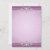 Rose Pink Damask 50. Geburtstagsparty Einladung (Rückseite)