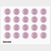 Rose Pink Damask Hochzeit Runder Aufkleber (Blatt)
