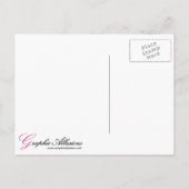 Rose Pink Damask Hochzeit Save the Date Ankündigungspostkarte (Rückseite)