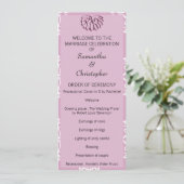 Rose Pink Damask Hochzeitsprogramm Programm (Stehend Vorderseite)