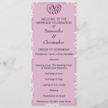 Rose Pink Damask Hochzeitsprogramm