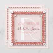 Rose Pink Deko Hochzeit Vow Erneuerbare Einladung (Vorne/Hinten)