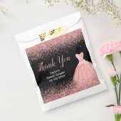 Rose Pink Dress Faux Glitter Sweet 16 Birthday Geschenktütchen (Versiegelt)