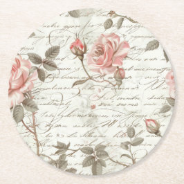 Rose Pink Drink Coasters Runder Pappuntersetzer