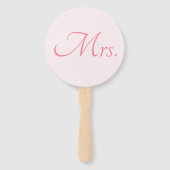 Rose Pink Elegant Mr. and Mrs Modern Wedding Fächer (Rückseite)
