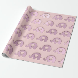 Rose Pink Elephants Kinderdusche Prinzessin Junge Geschenkpapier