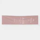 Rose Pink Fabric Wedding Welcome Banner (Horizontal)