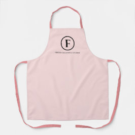 Rose Pink Feminine Minimal Girly Monogram Schürze