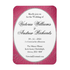 Rose Pink flexible Magnet Hochzeit Einladung.