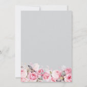 Rose Pink Floral Gray Bridal Shower  Einladung (Rückseite)